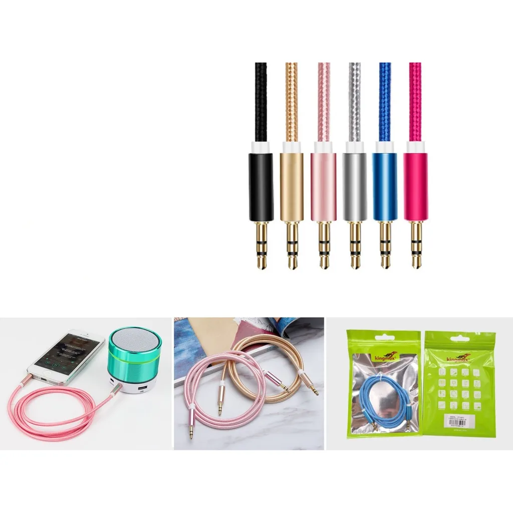Cable auxiliar de audio 3.5mm 1 metro trenzado