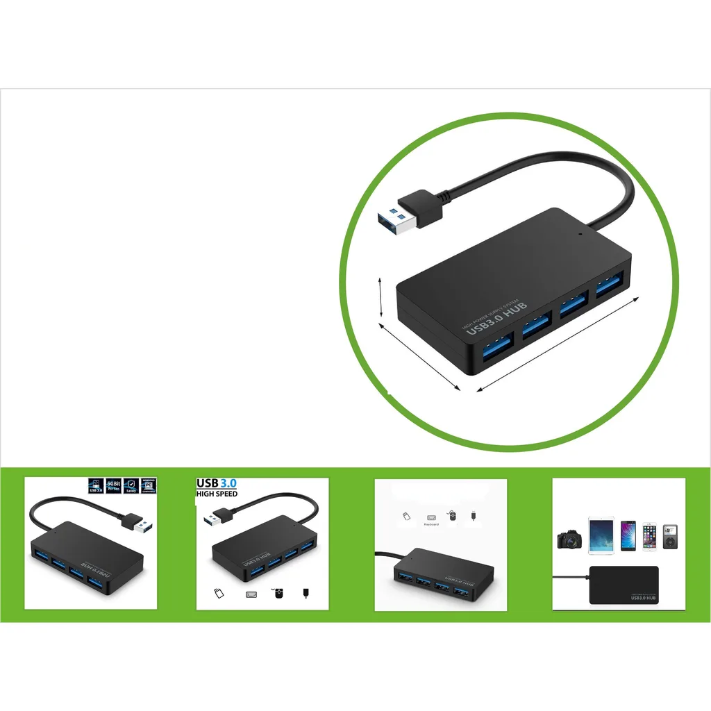 Hub USB 3.0 de 4 puertos alta velocidad