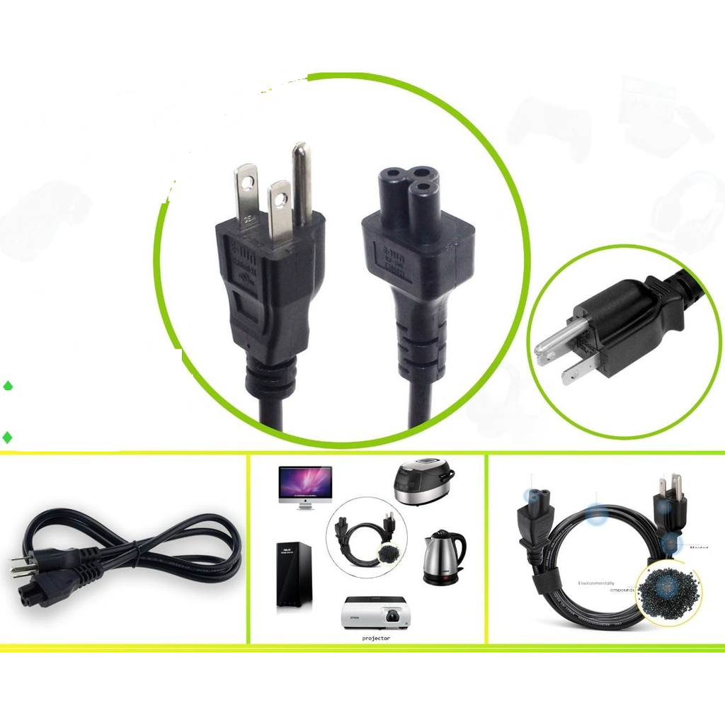[DSY-9509-1.5M] Cable de corriente tipo trebol 1.5M para laptop