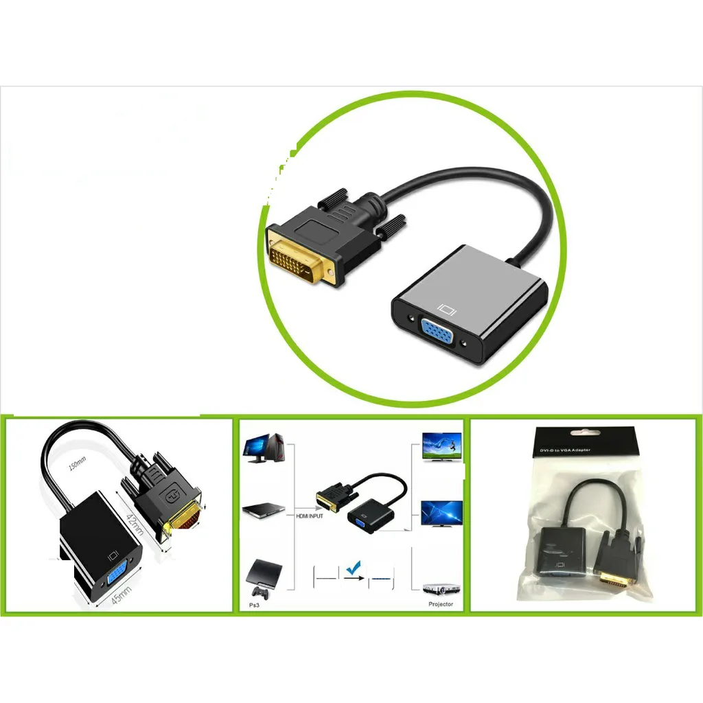 Cable adaptador DVI-D a VGA 24+1 macho a hembra
