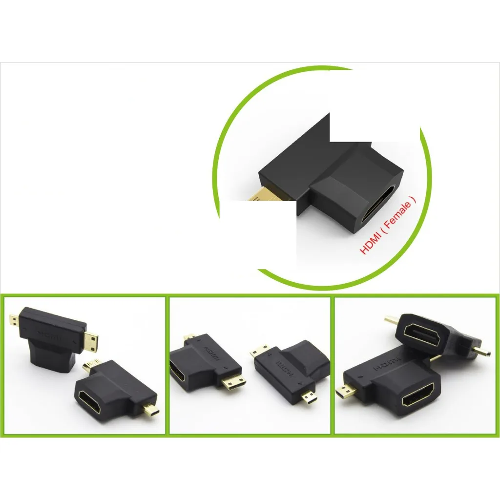 Adaptador Mini HDMI a Micro a HDMI hembra 3 en 1