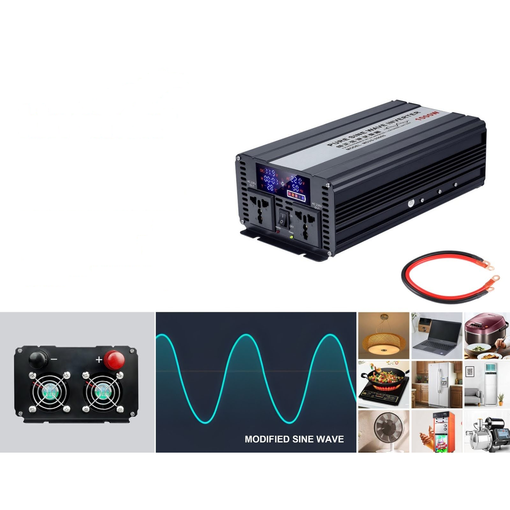 [ZXB-24V-1000W] Inversor de corriente onda sinusoidal modificada 1000W 12V a 110V/24V