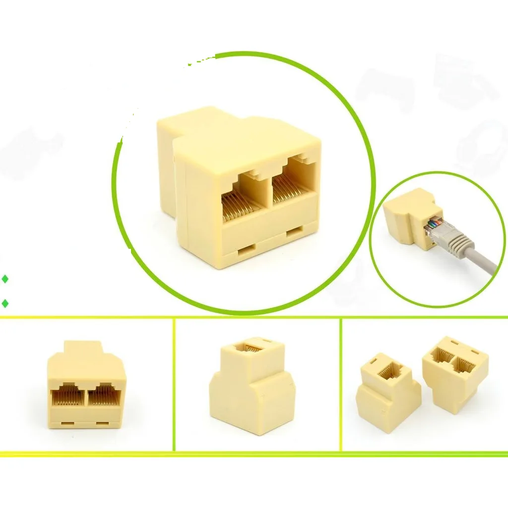 Adaptador para cable de red RJ45 de 2 salidas