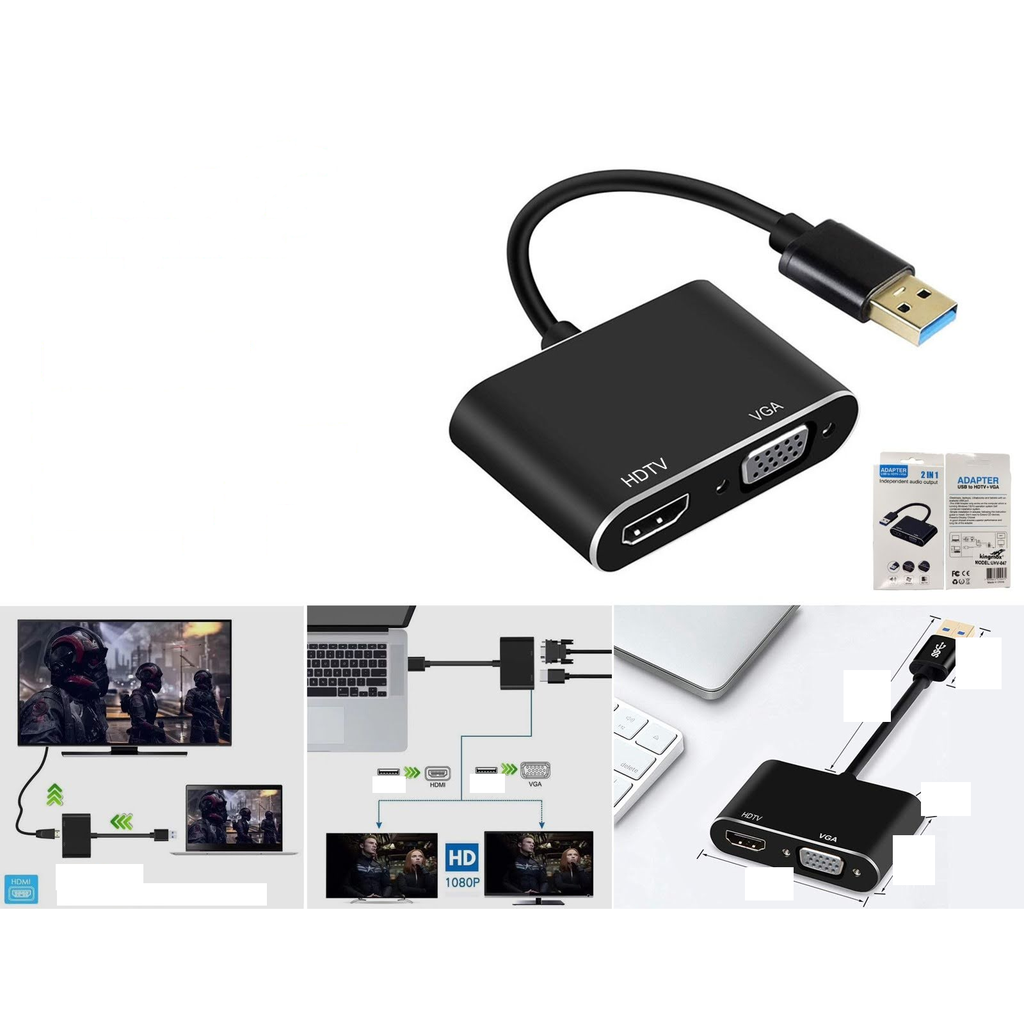 Adaptador HDMI USB 3.0 PD VGA 4K