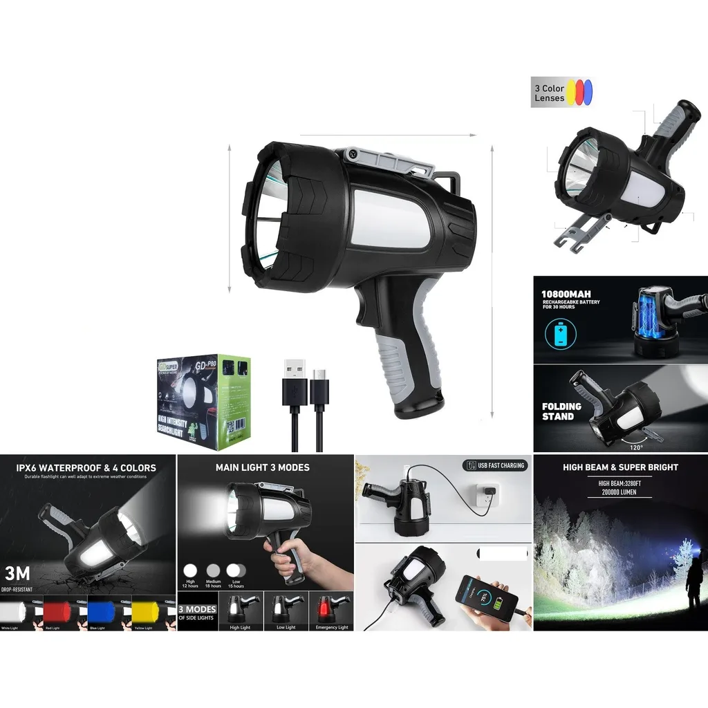 Linterna reflector LED recargable de alta potencia