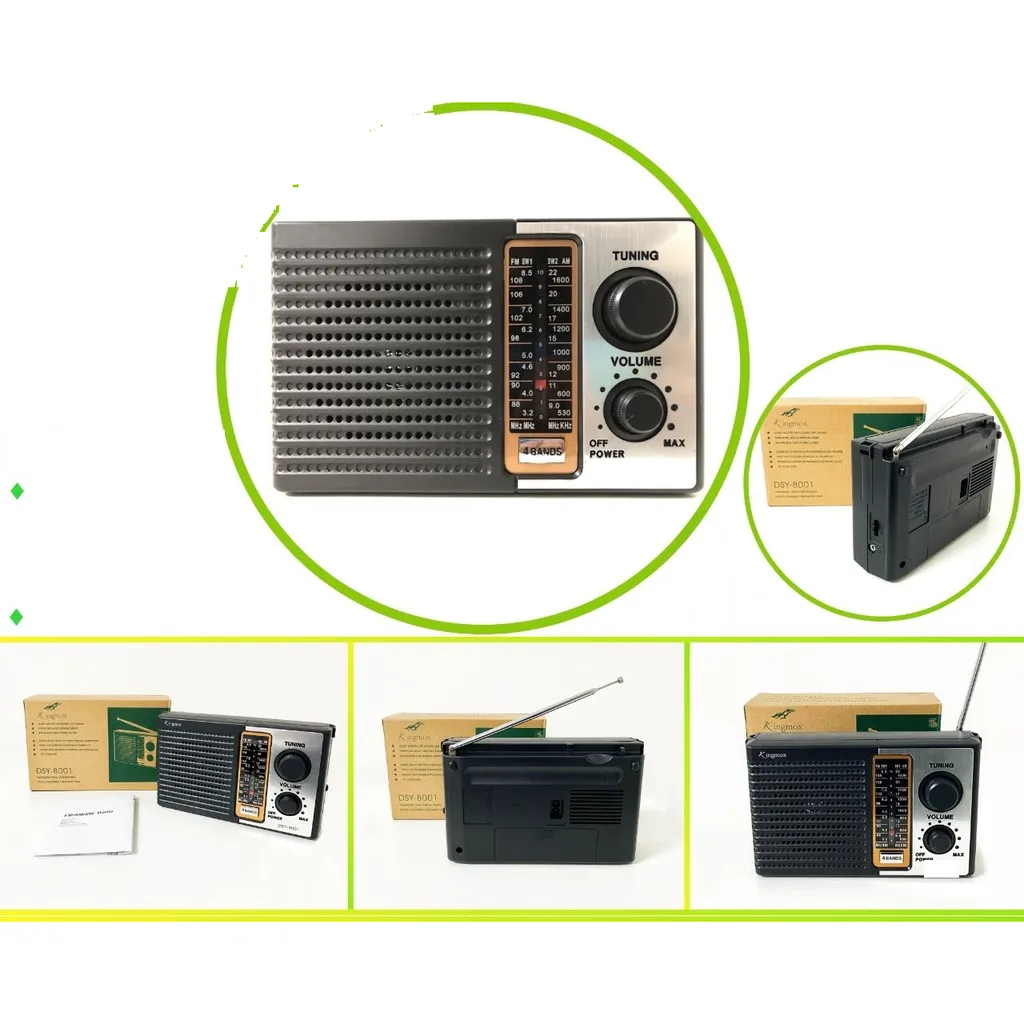 Radio portatil FM/AM/SW1/SW2 4 bandas con conexion a corriente
