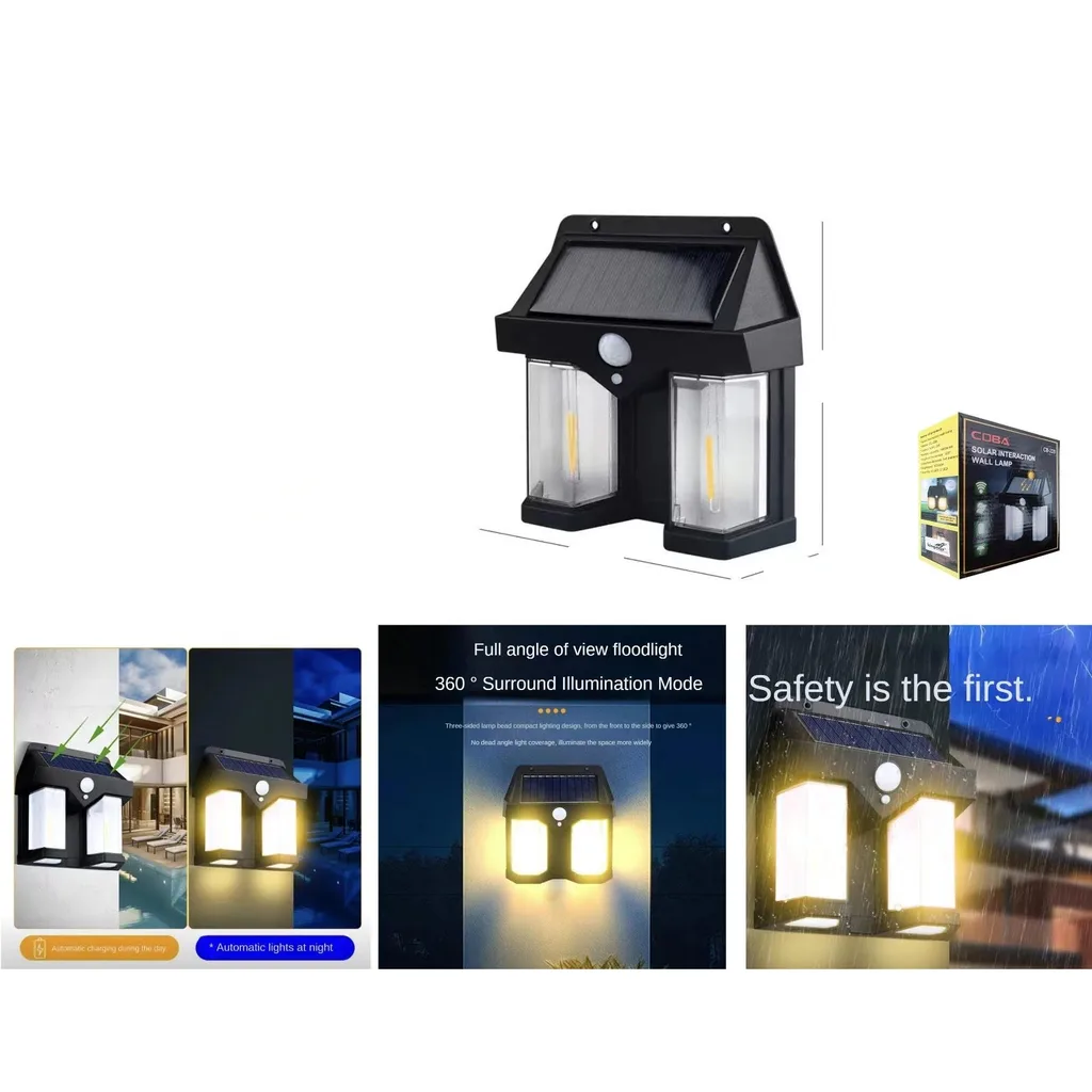 Lampara solar de pared con sensor infrarrojo iluminacion 360