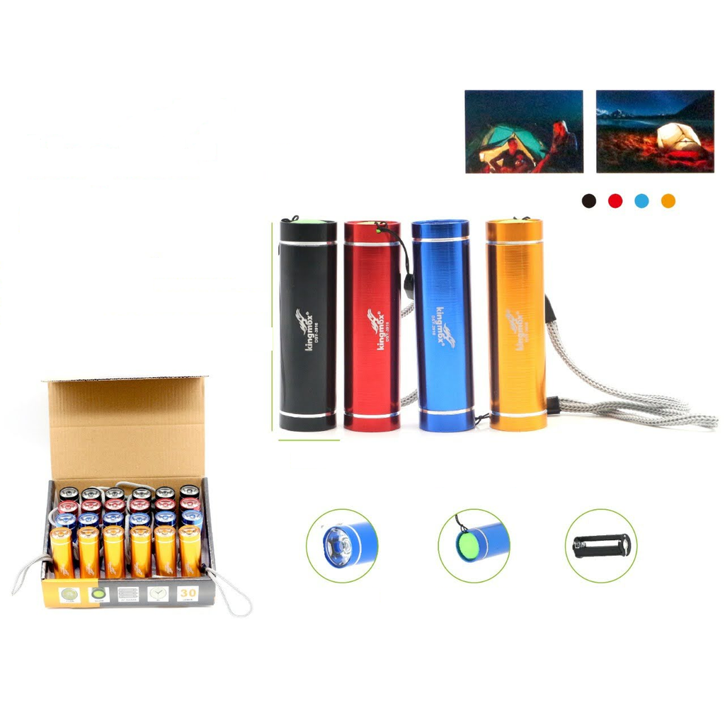 Linterna de mano LED de aluminio con bateria seca