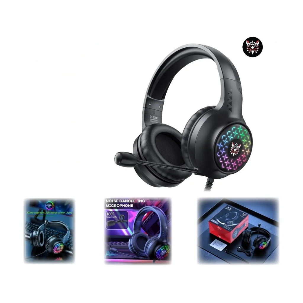 Audifonos gaming con microfono y luz RGB