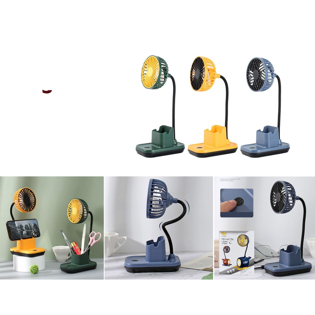 [FY7714F] Ventilador de mesa flexible con soporte para celular