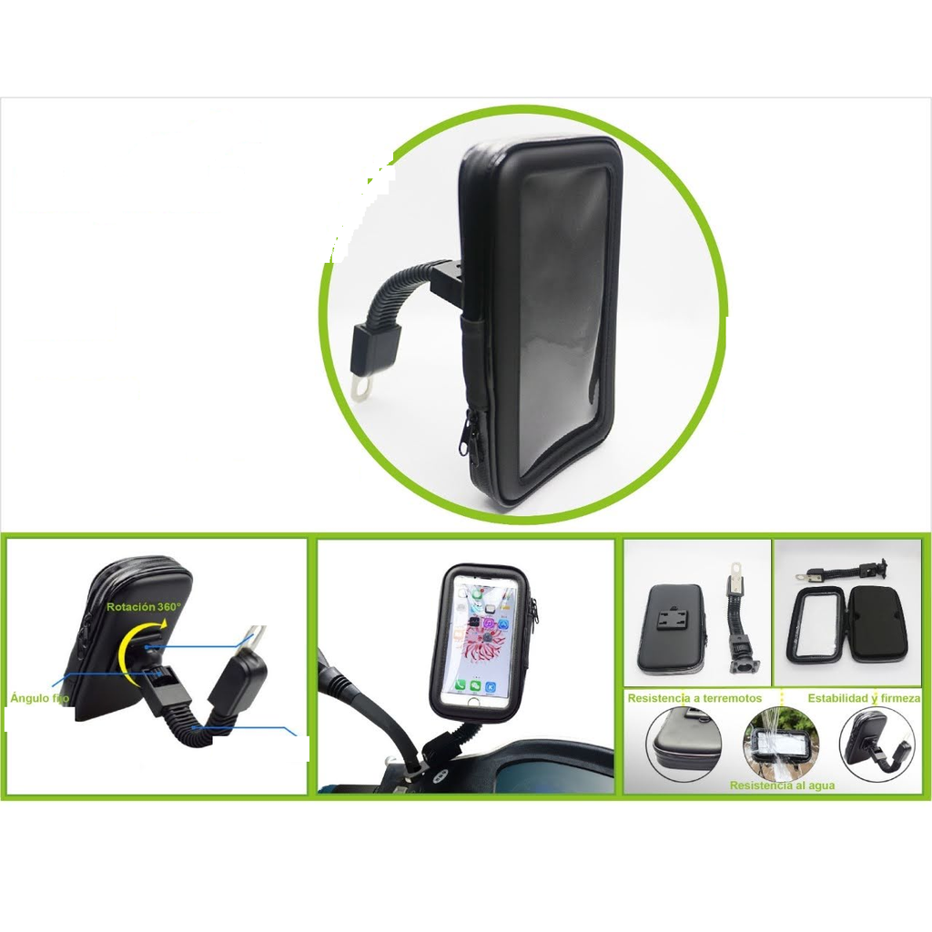 Soporte impermeable de celular para motocicleta