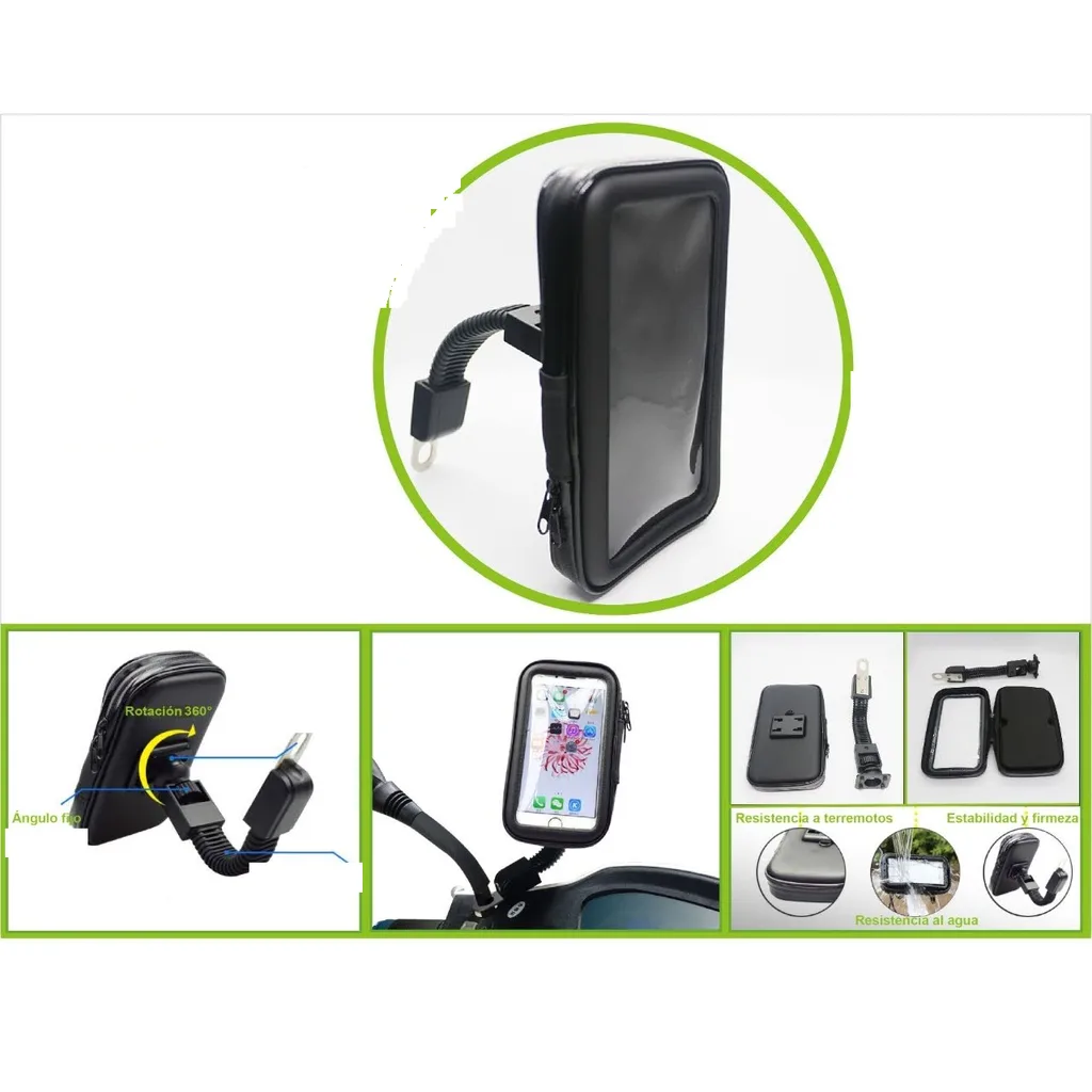 Soporte impermeable de celular para motocicleta
