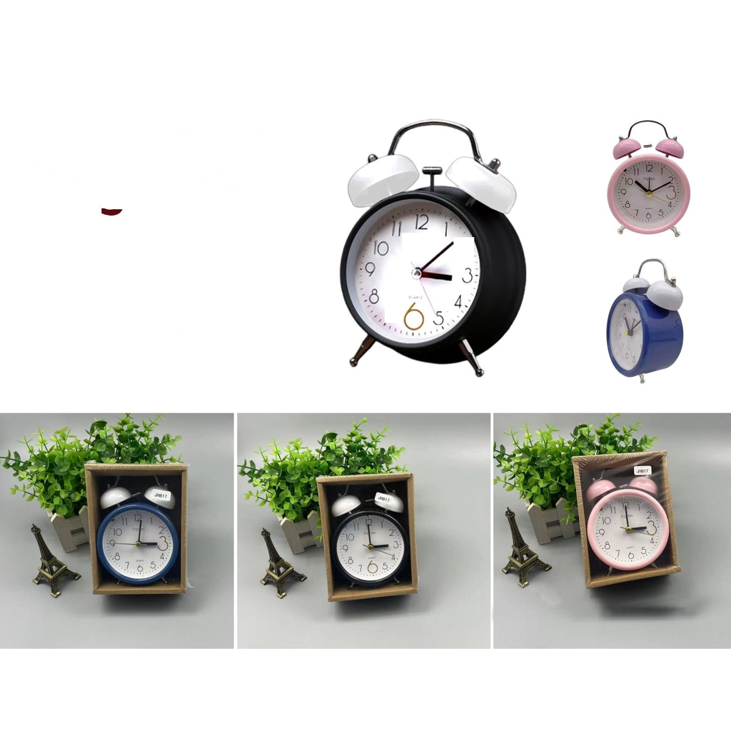 Reloj despertador metalico de doble campana - Modelo JH817