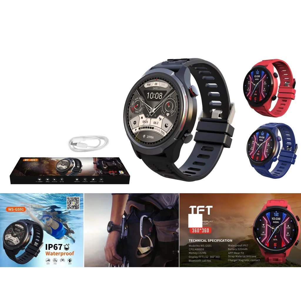 Reloj inteligente deportivo IP67 pantalla 1.52 pulg BT 5.0