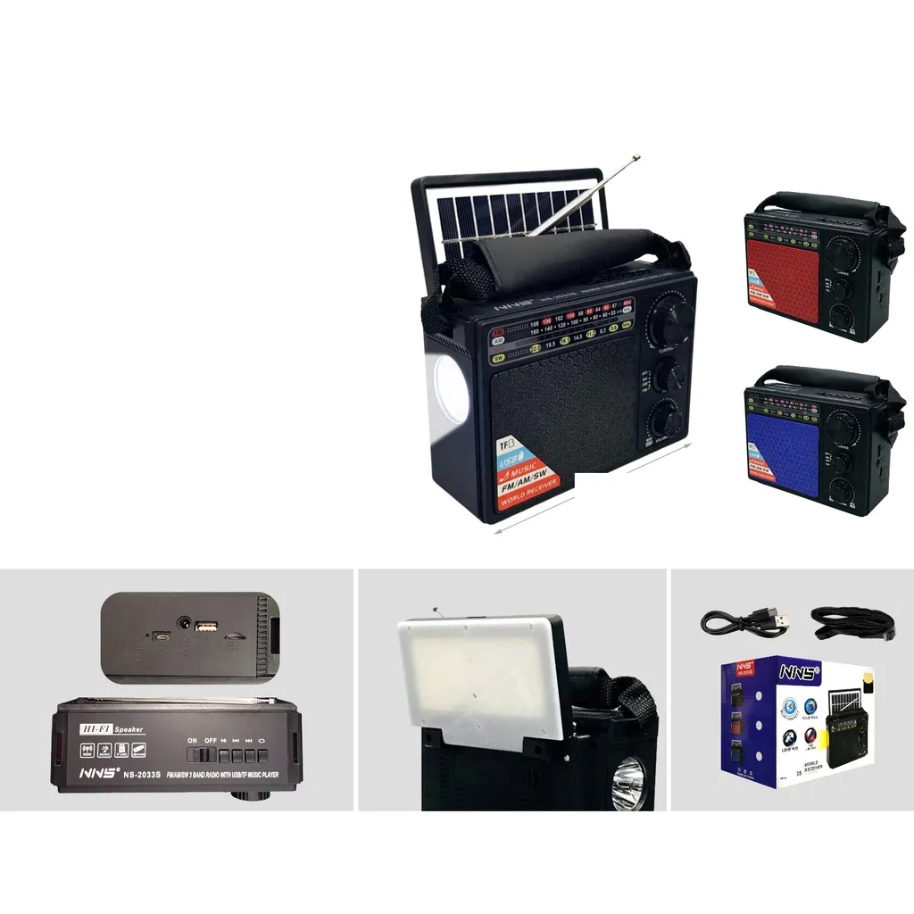 Radio multibanda solar con linterna y Bluetooth