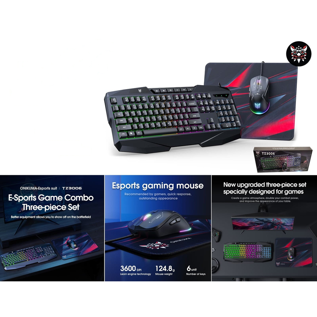 Combo gamer teclado raton y mousepad RGB