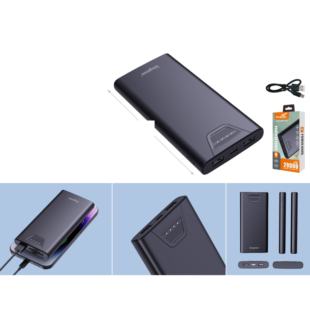 Banco de poder 20000mAh con doble USB y Type-C