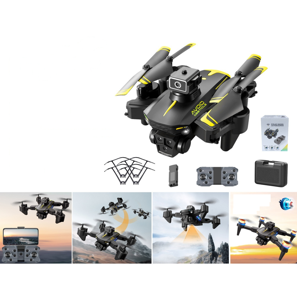 Drone plegable tres camaras 4K evasion de obstaculos