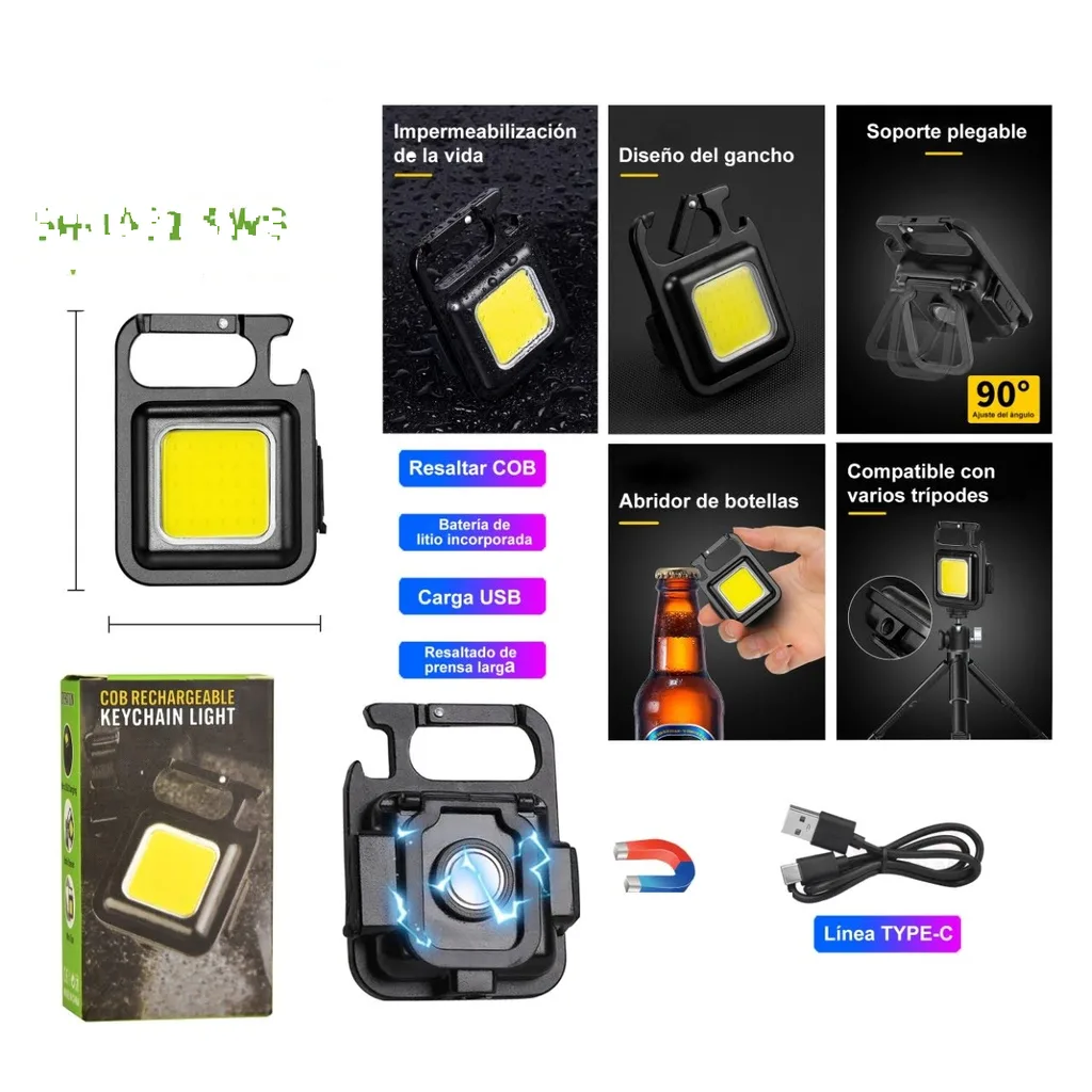 Lampara llavero recargable USB COB