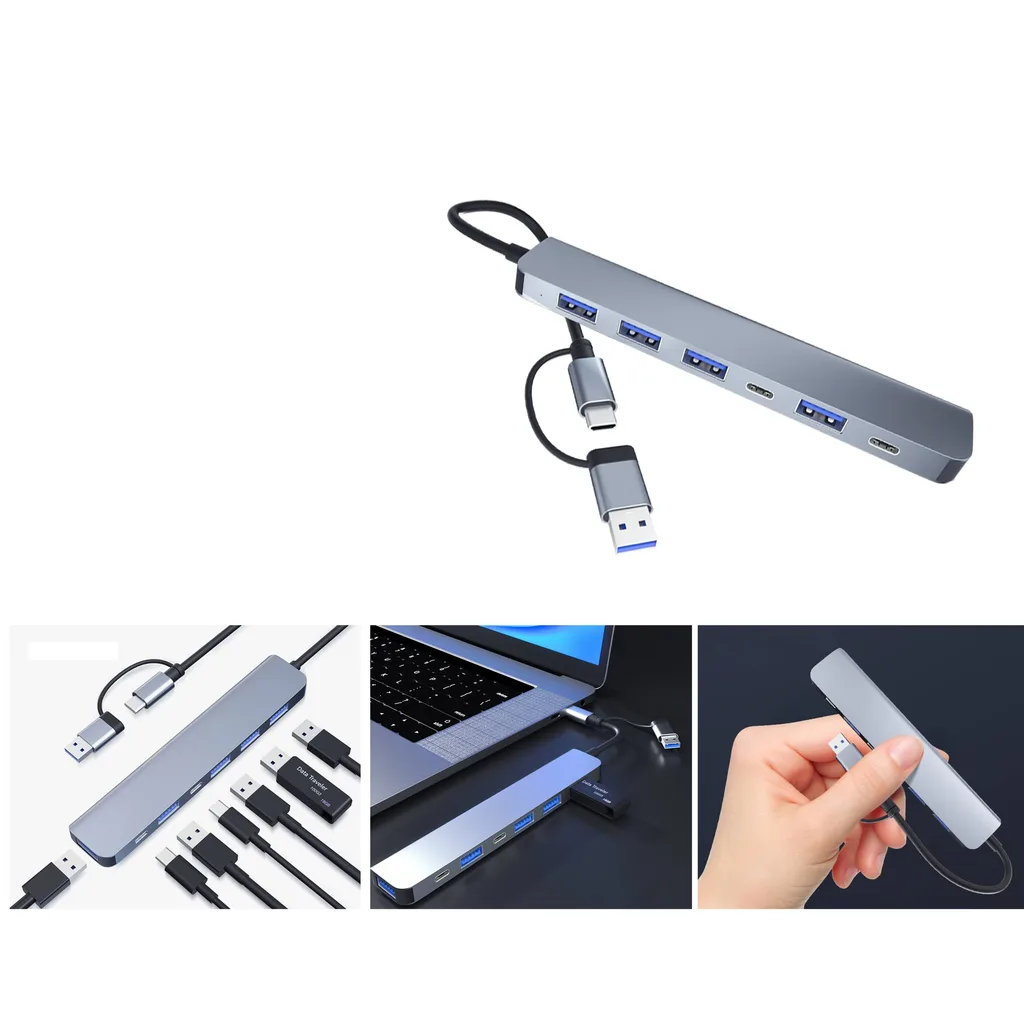 Hub 7 en 1 USB 3.0 y Tipo-C
