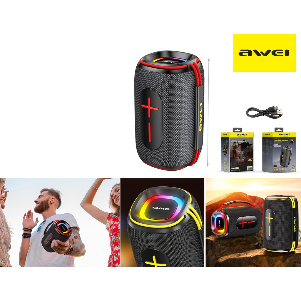Parlante inalambrico portatil con luz RGB 15W