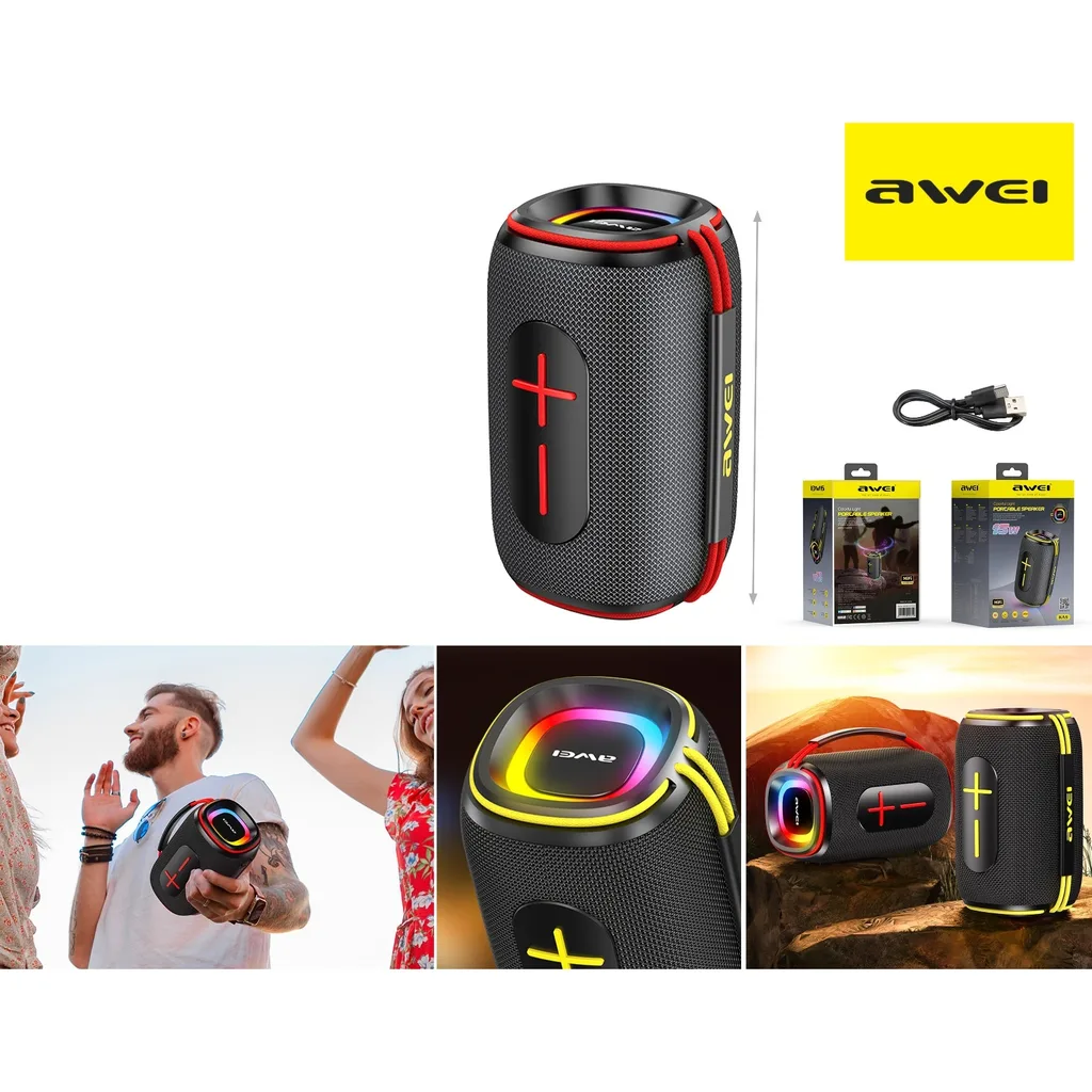 Parlante inalambrico portatil con luz RGB 15W