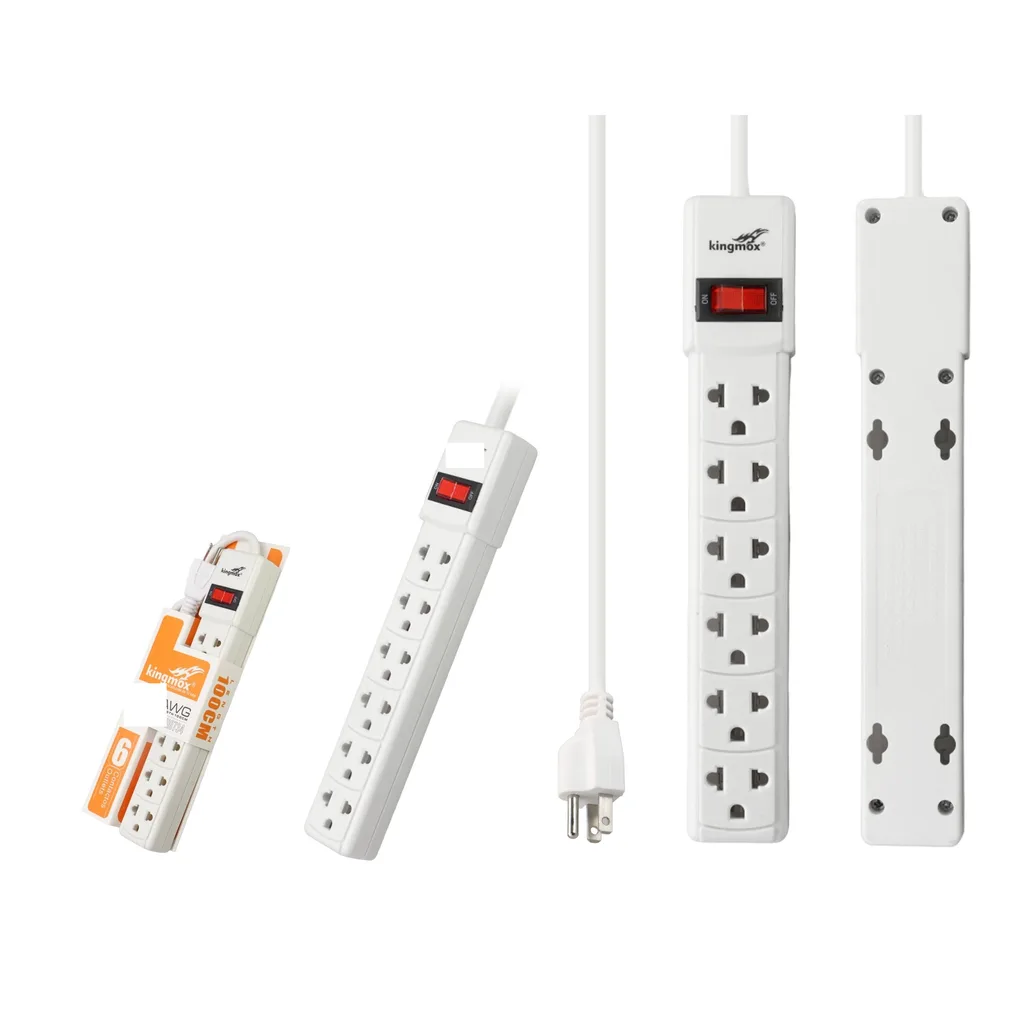 Regleta multitoma 6 enchufes con cable 1M
