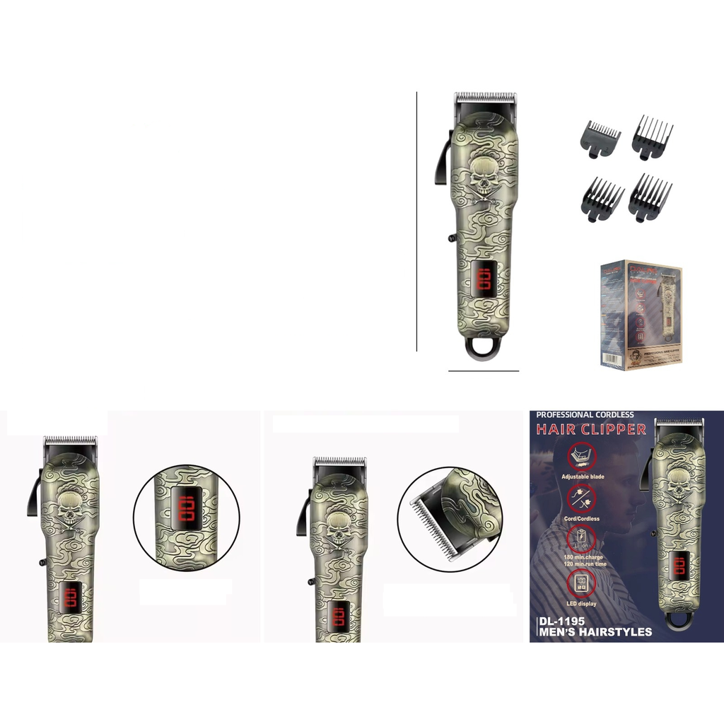 Cortapelo recargable con pantalla LED y diseno grabado