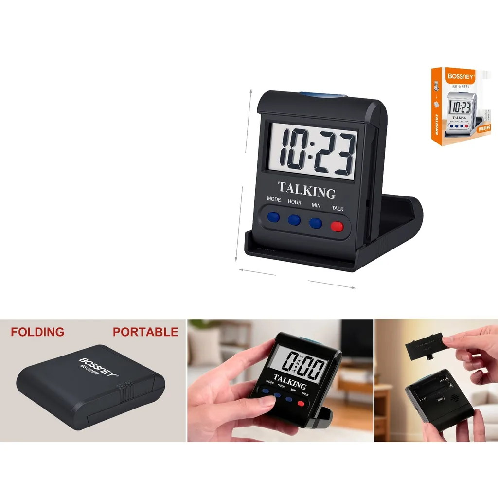 Reloj despertador digital plegable portatil parlante