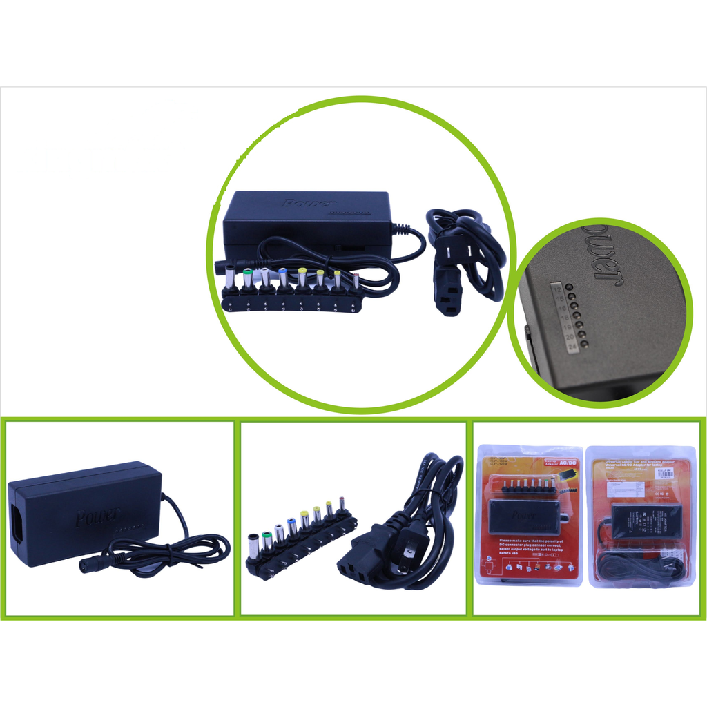 Adaptador universal AC/DC para laptop 96W con 8 puntas