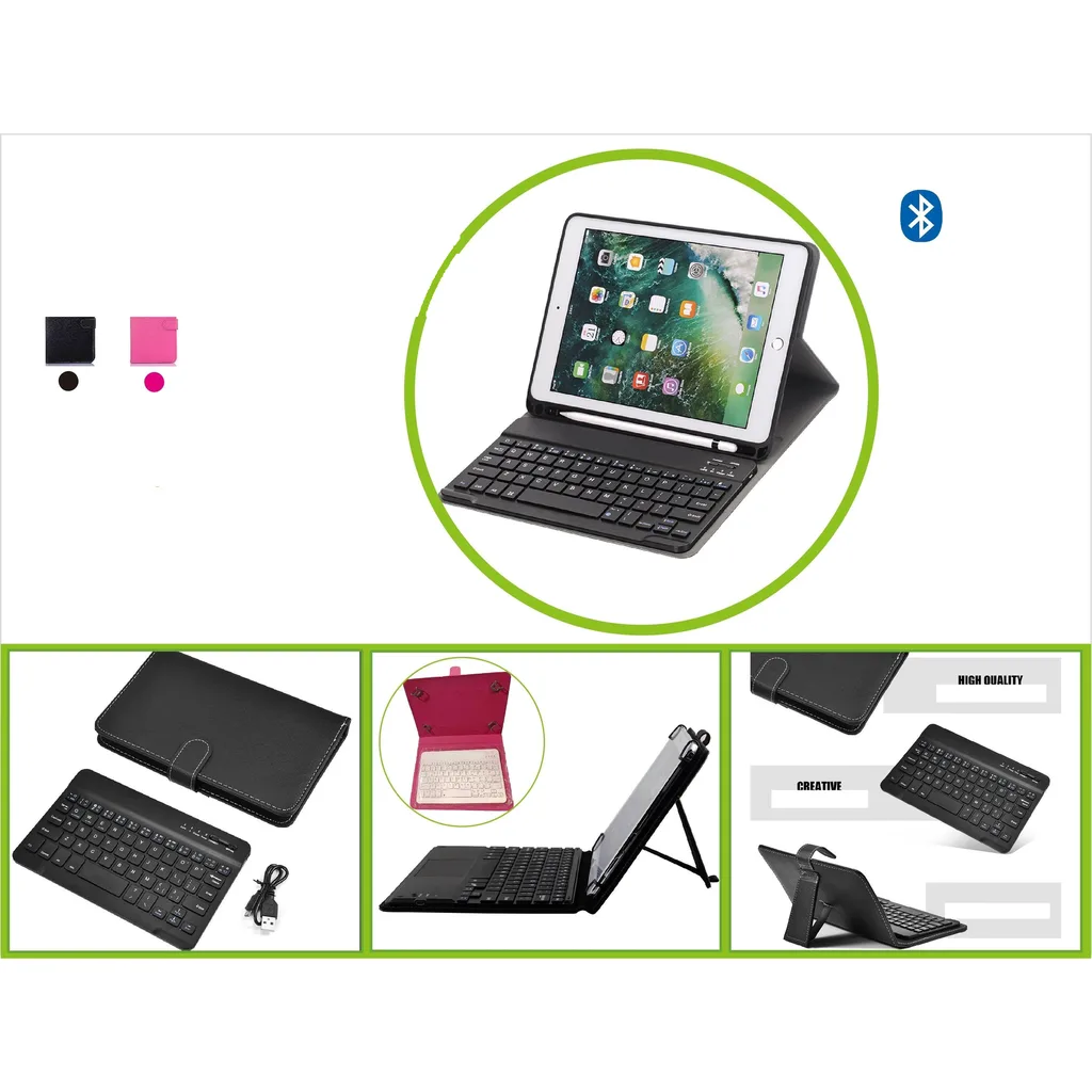 Estuche con teclado inalambrico Bluetooth para tablet 10 pulg