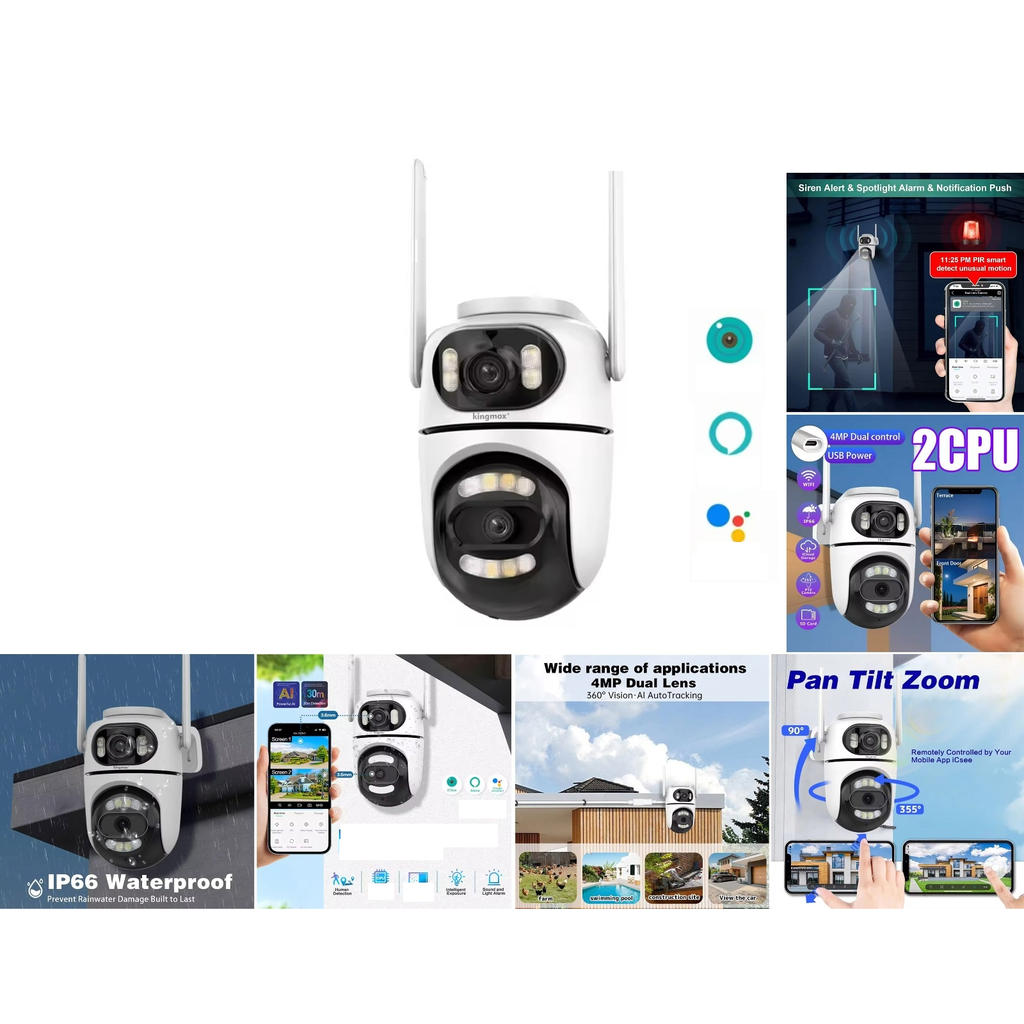 Camara de vigilancia WiFi exterior con doble camara 4MP
