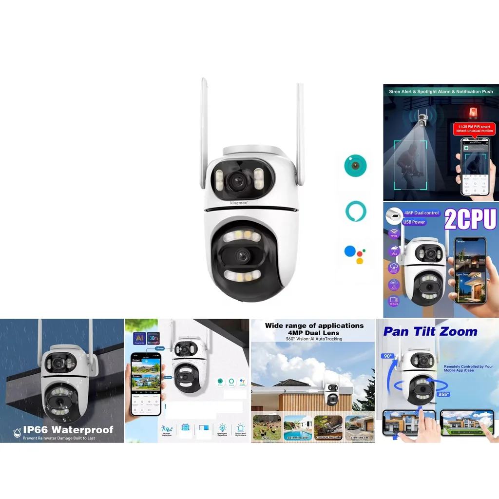 Camara de vigilancia WiFi exterior con doble camara 4MP
