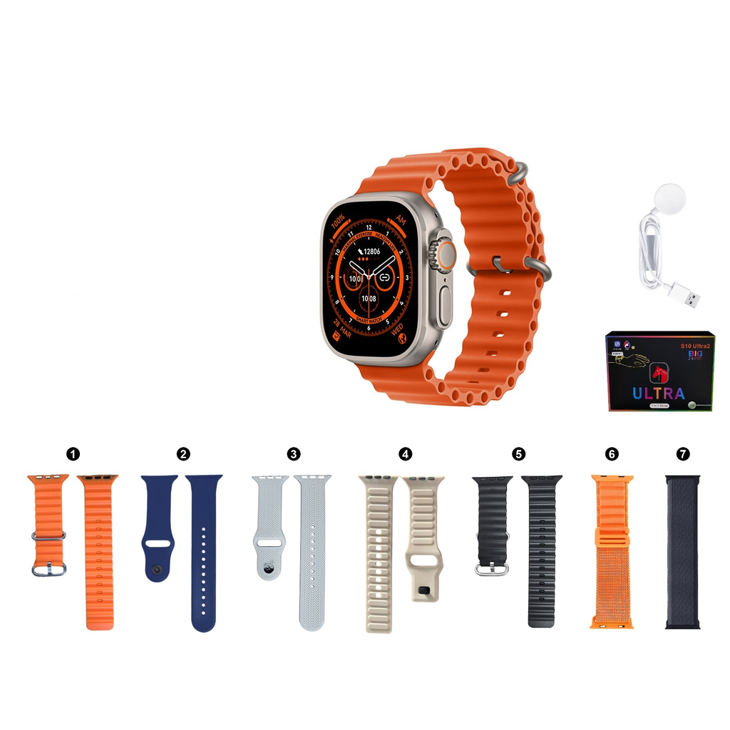 Reloj inteligente Ultra pantalla 2.09 pulg con 7 correas