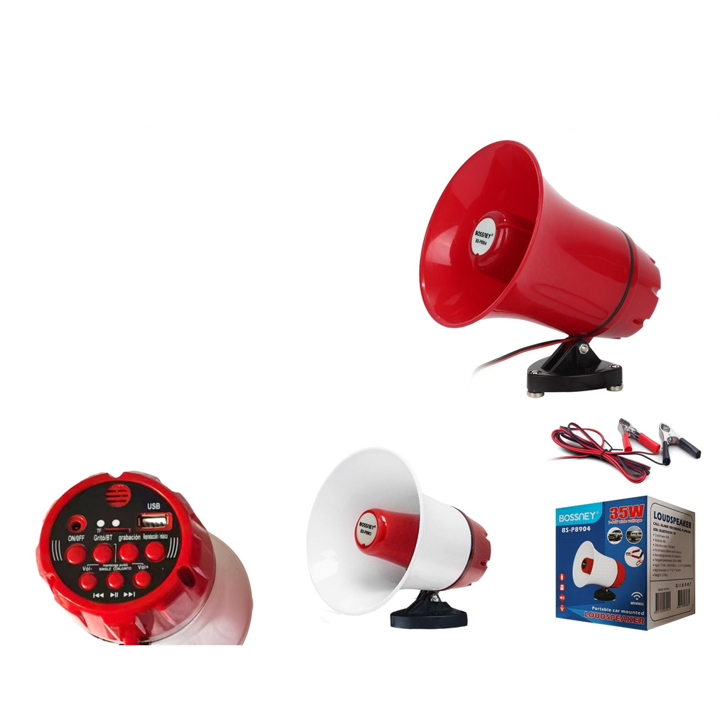 Altavoz megafono portatil para coche 35W Bluetooth