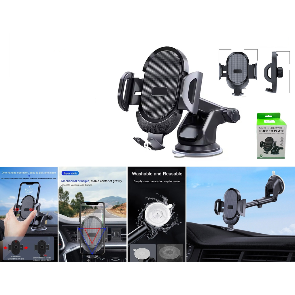 Soporte para celular de auto con ventosa lavable y reutilizable