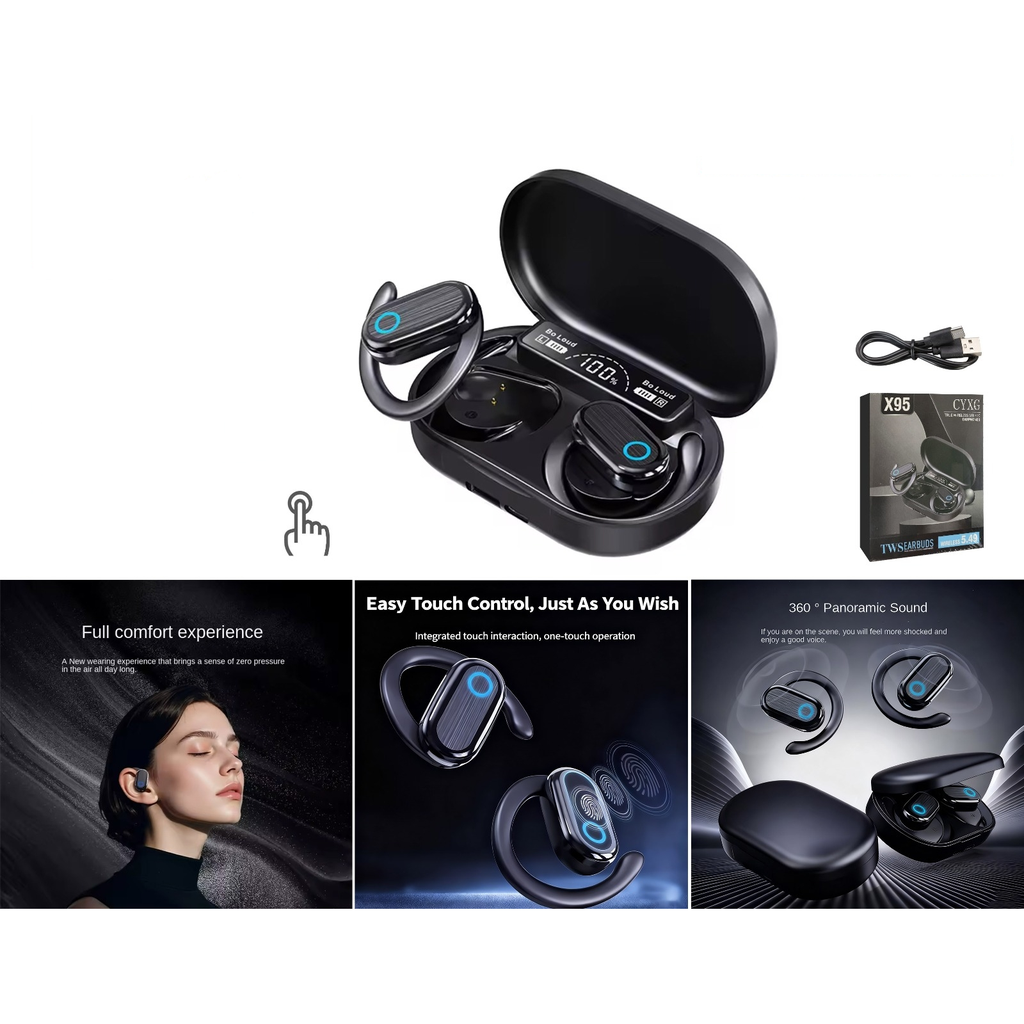 Auriculares inalambricos OWS de gancho con estuche de carga