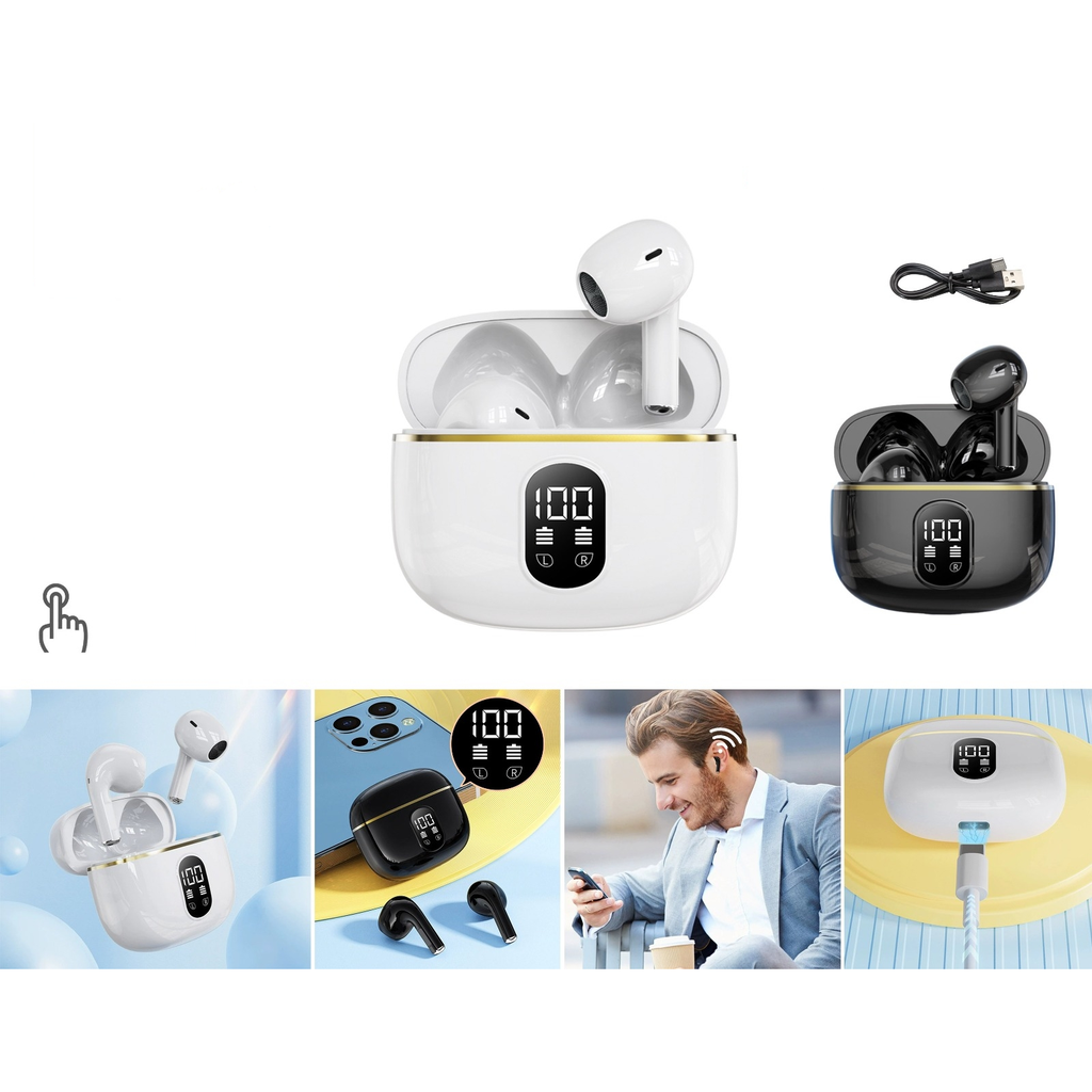 Auriculares inalambricos TWS con estuche y pantalla de bateria