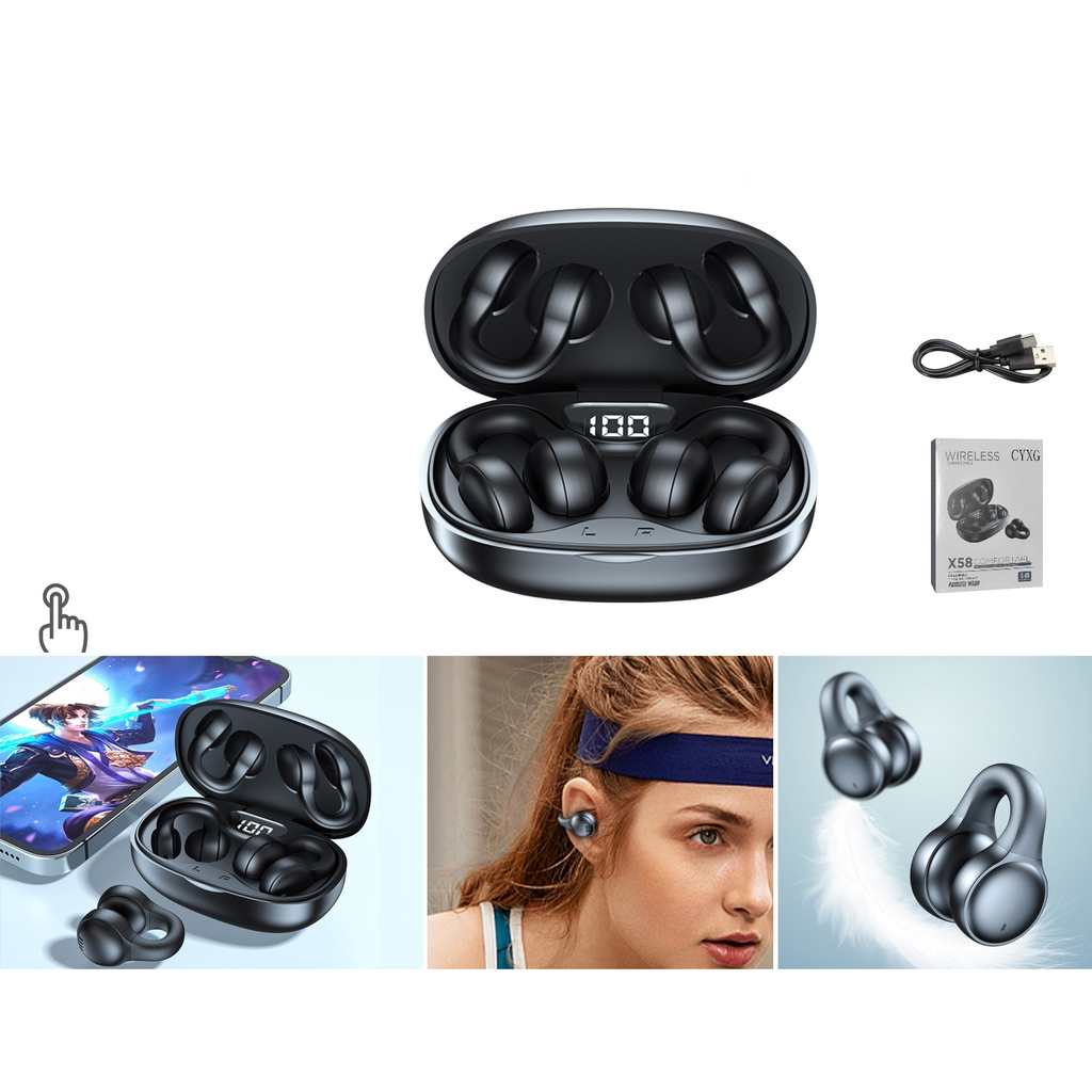 Auriculares inalambricos OWS de clip de oreja con estuche