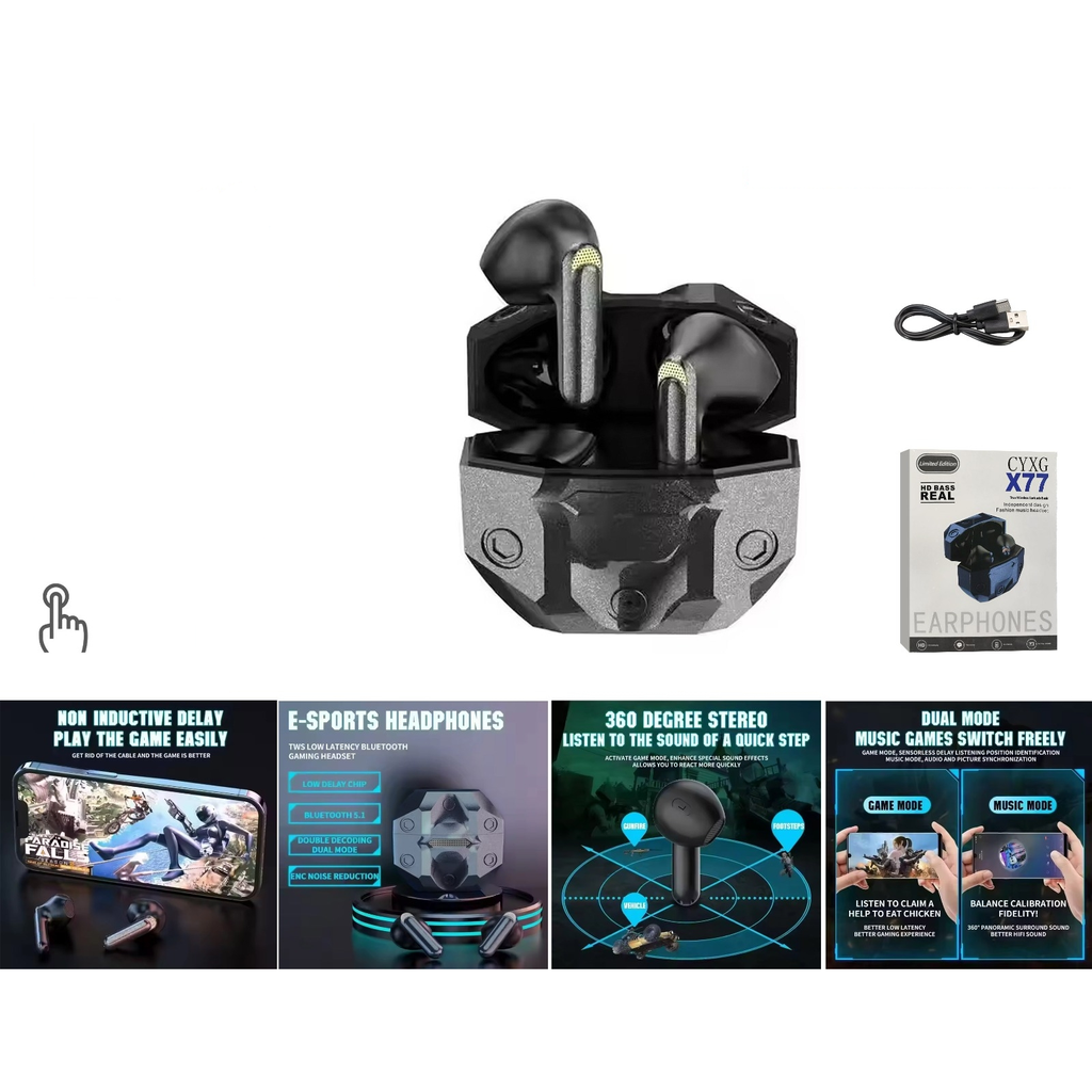 Auriculares inalambricos TWS gaming bajo retardo