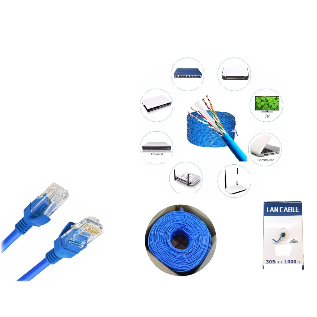 Cable de red CAT6 305 metros azul