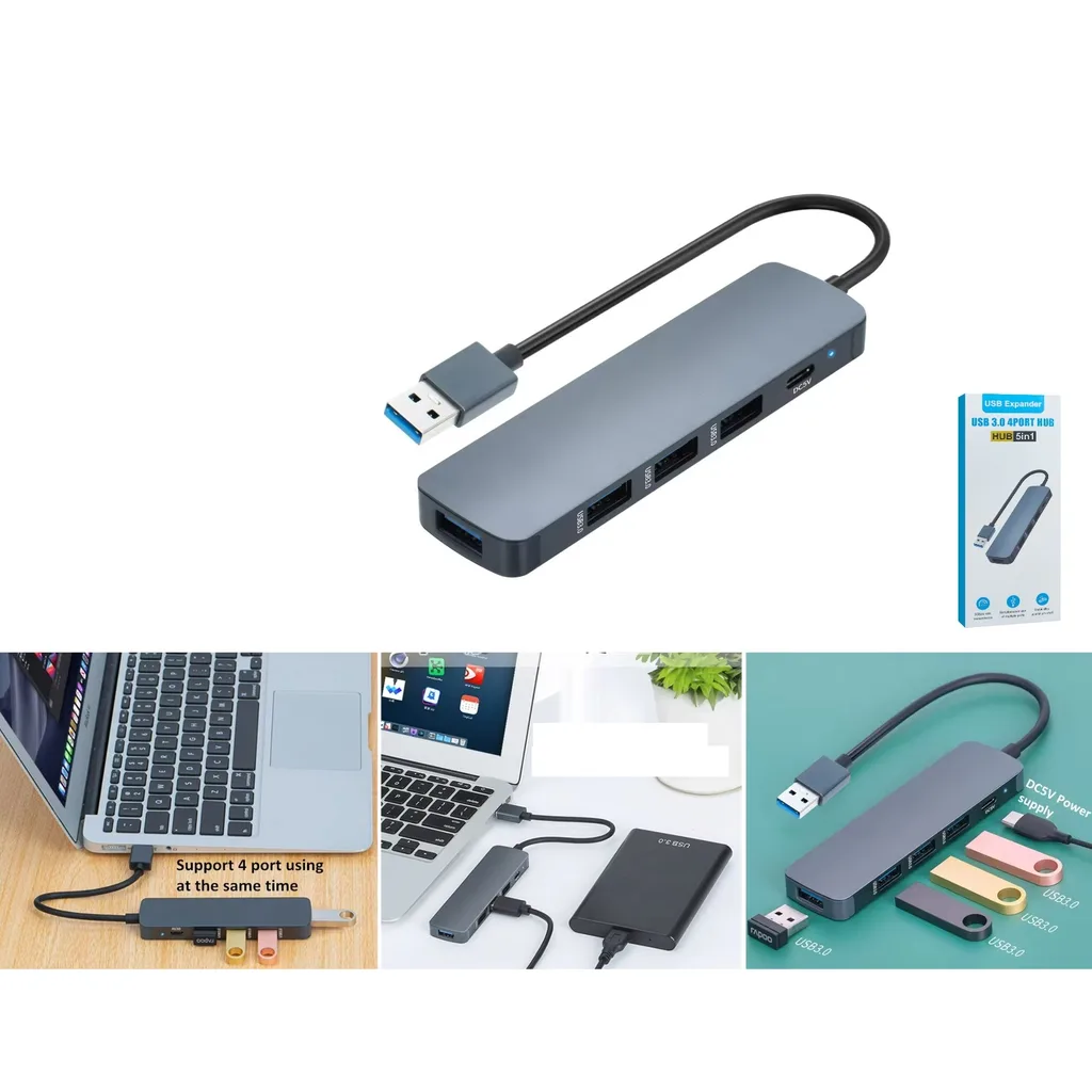 Hub USB 3.0 de 4 puertos carcasa de metal