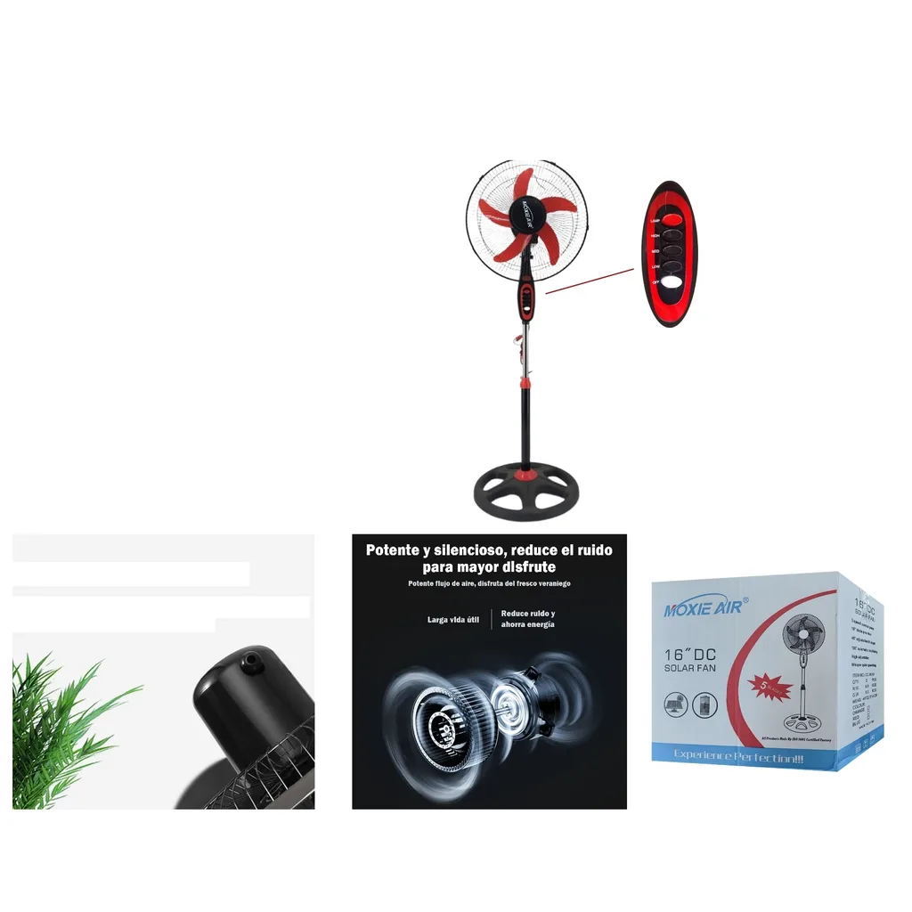 Ventilador de pedestal DC 16 pulgadas 12V para panel solar