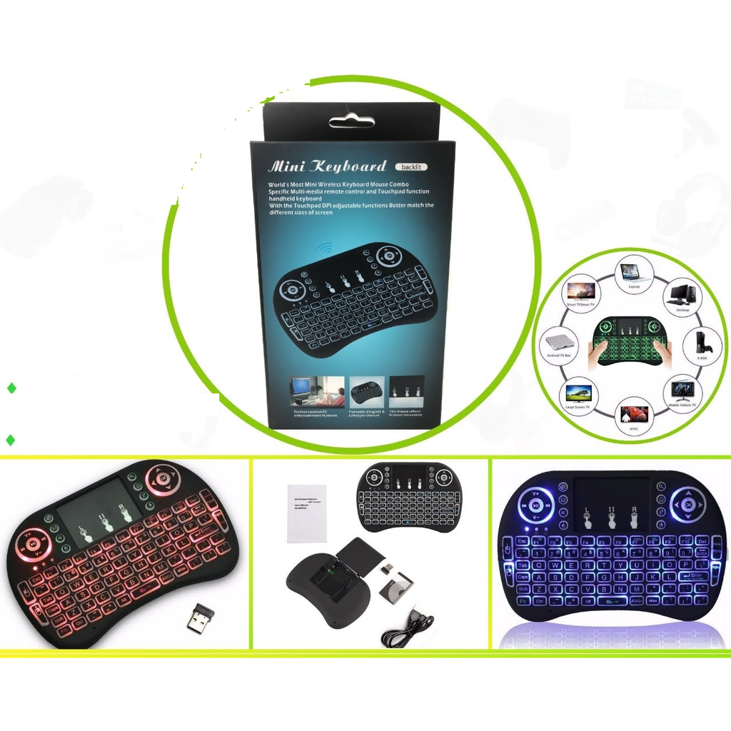 [M3583] Mini teclado inalambrico retroiluminado con touchpad bluetooth