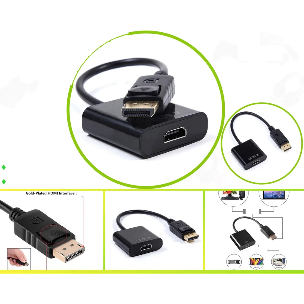 Adaptador DisplayPort macho a HDMI hembra