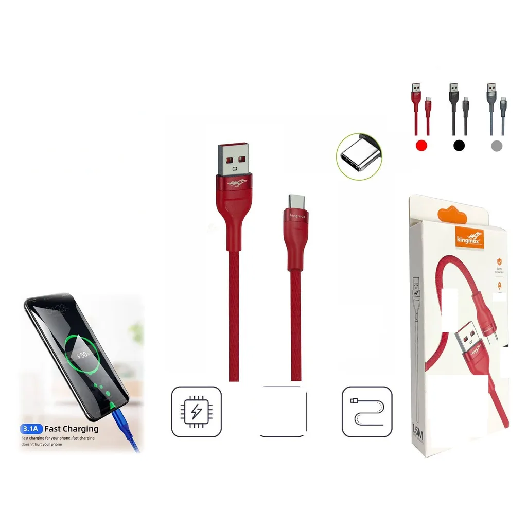 Cable de datos y carga rapida USB a Tipo-C 3.1A 1.5M