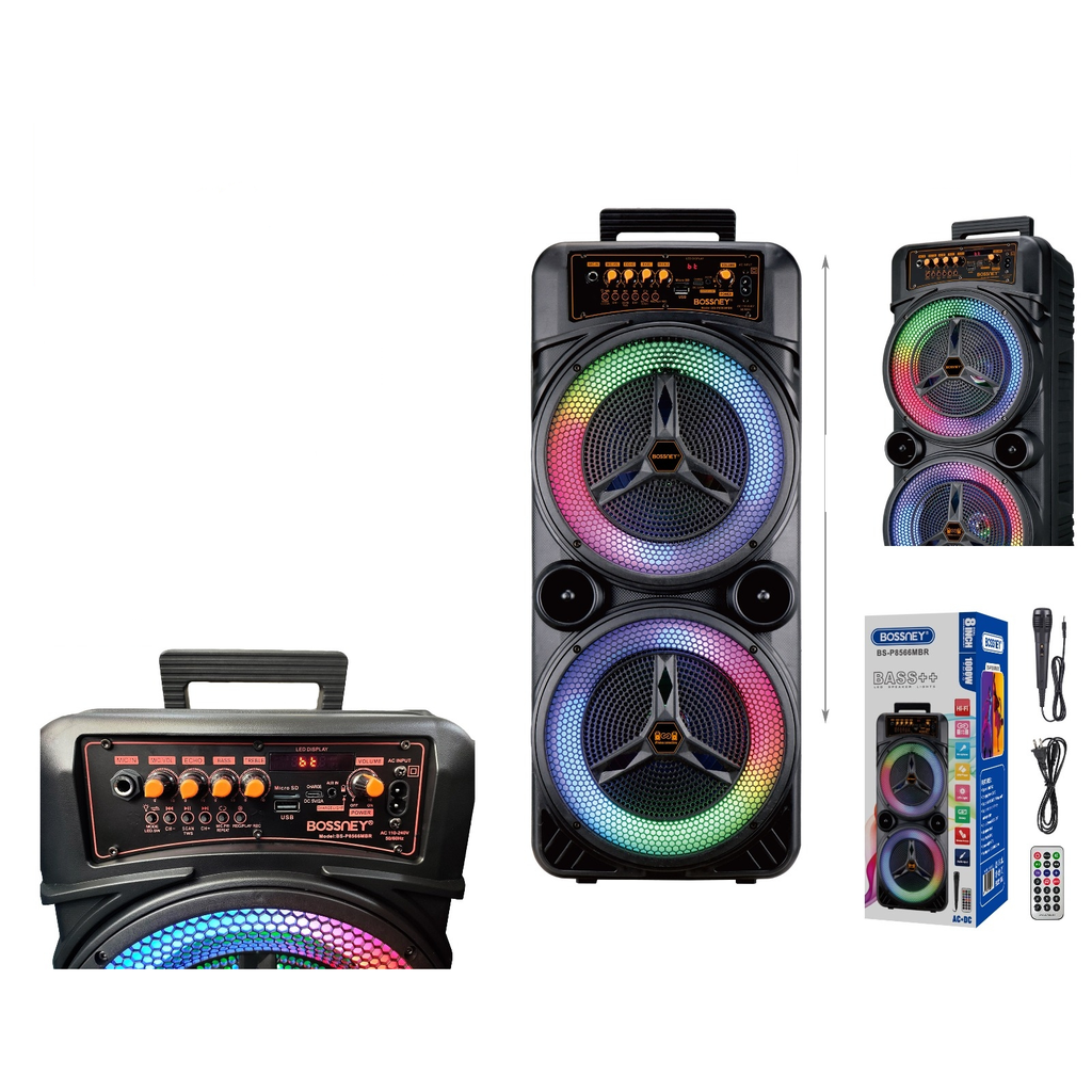 Bocina grande Bluetooth con luces de colores