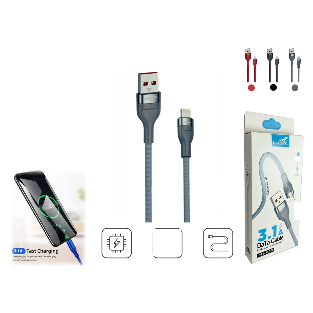 Cable de datos Lightning 3.1A 1.5M trenzado nailon