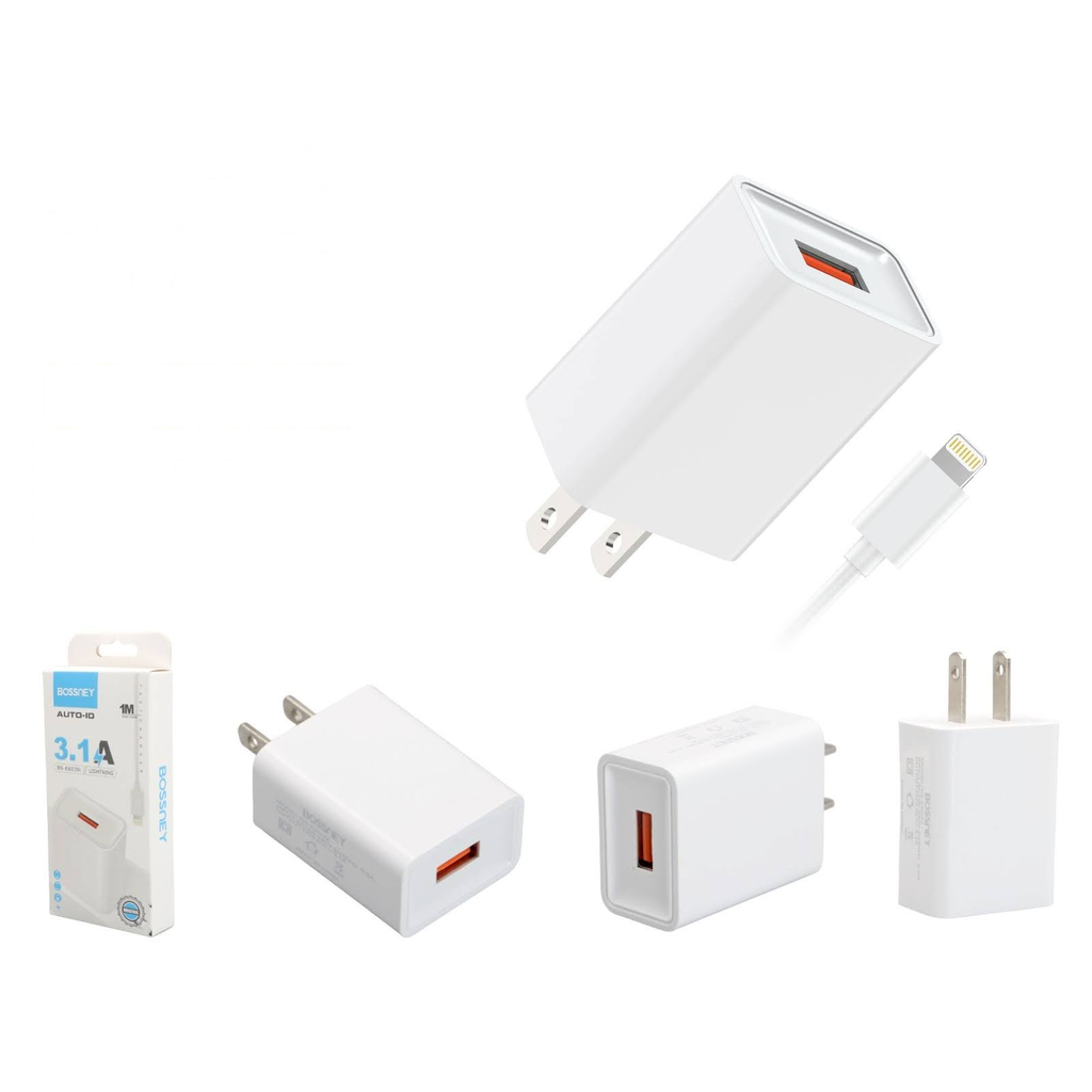 Cargador de pared USB 3.1A con cable Lightning