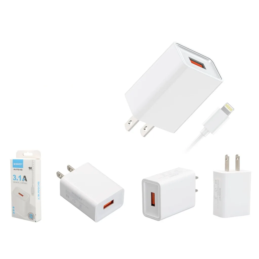 Cargador de pared USB 3.1A con cable Lightning